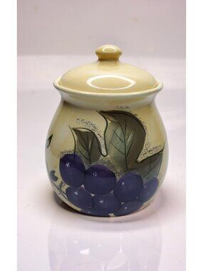 vintage hometrends "verdona" kitchen ceramic fruit theme cookie/storage containe
